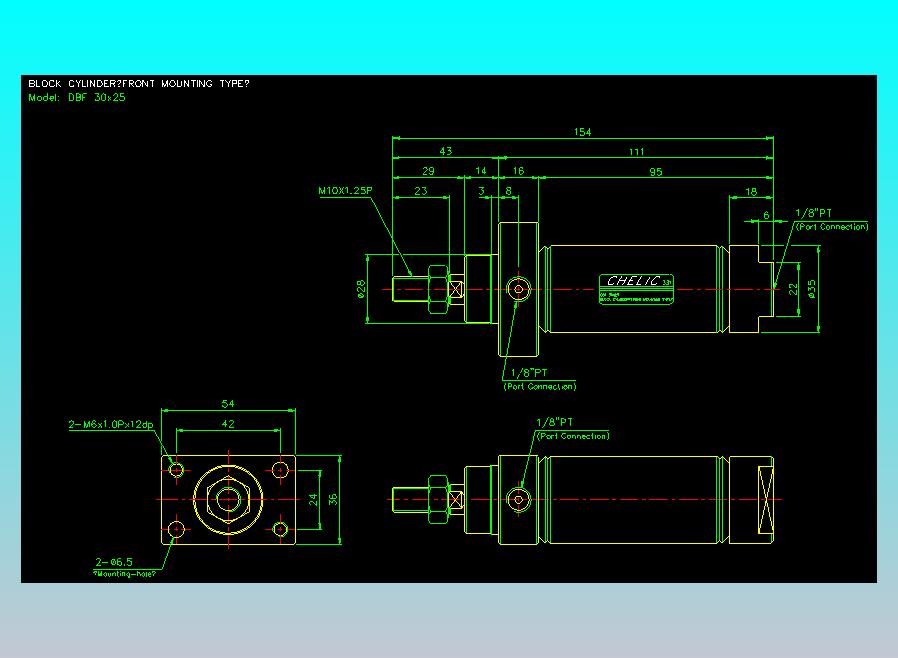 笔型缸不锈钢气缸2D-DBF30x25