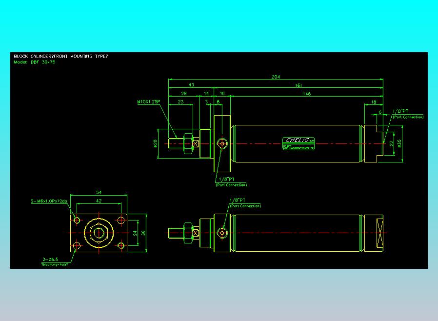 笔型缸不锈钢气缸2D-DBF30x75