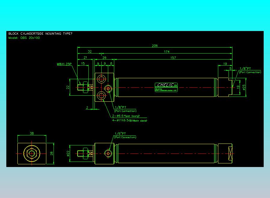笔型缸不锈钢气缸2D-DBS20x100