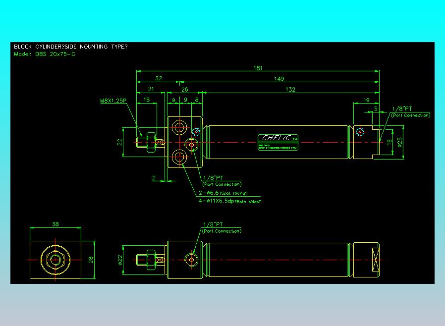 笔型缸不锈钢气缸2D-DBS20x75-C
