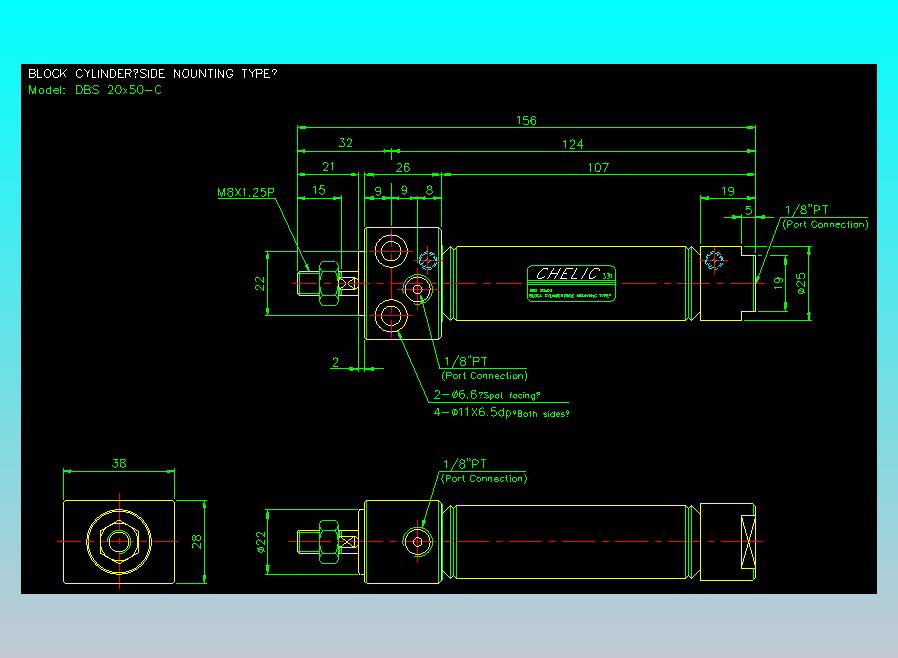 笔型缸不锈钢气缸2D-DBS20x50-C