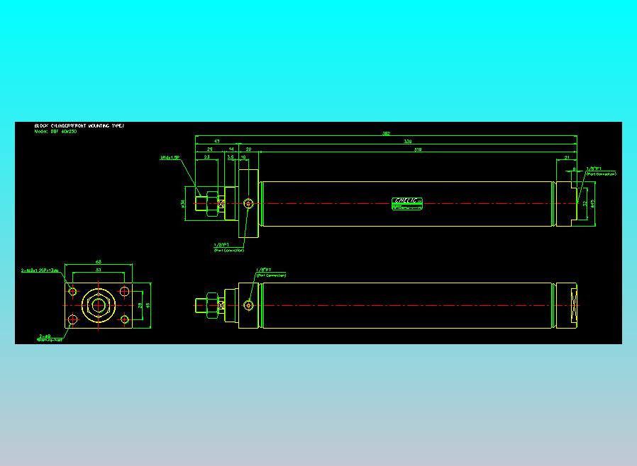 笔型缸不锈钢气缸2D-DBF40x250