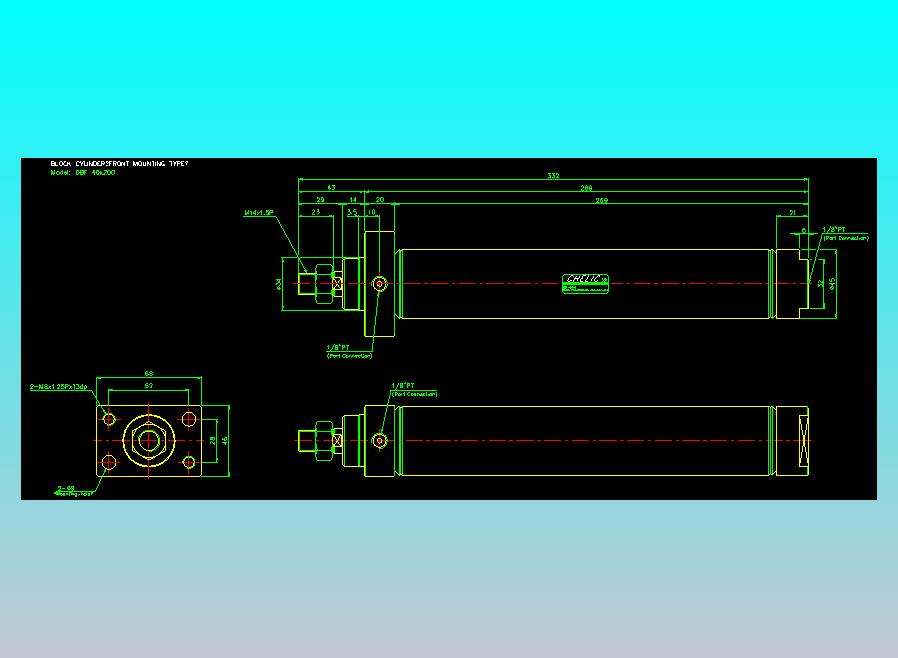 笔型缸不锈钢气缸2D-DBF40x200