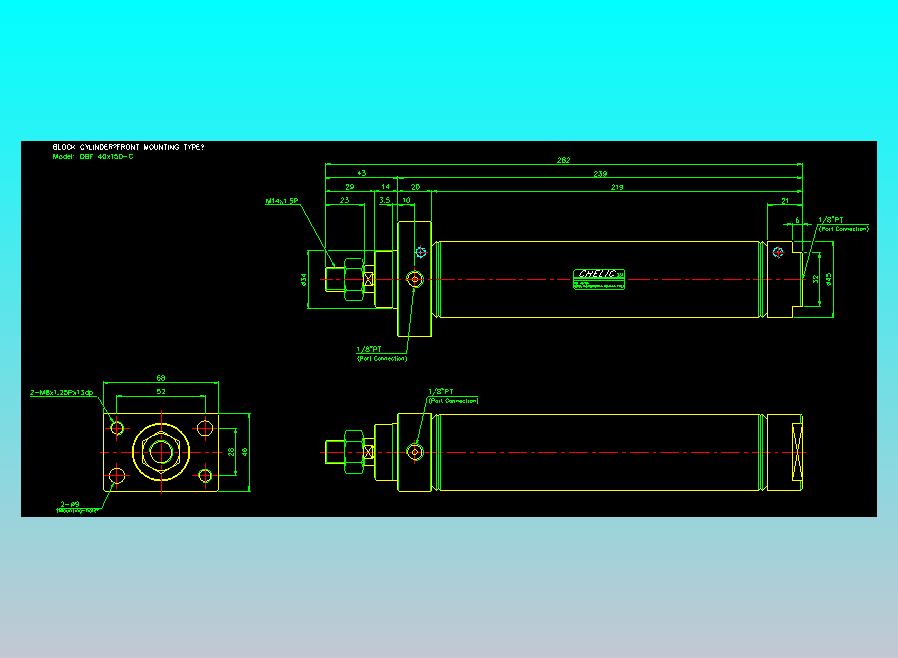 笔型缸不锈钢气缸2D-DBF40x150-C
