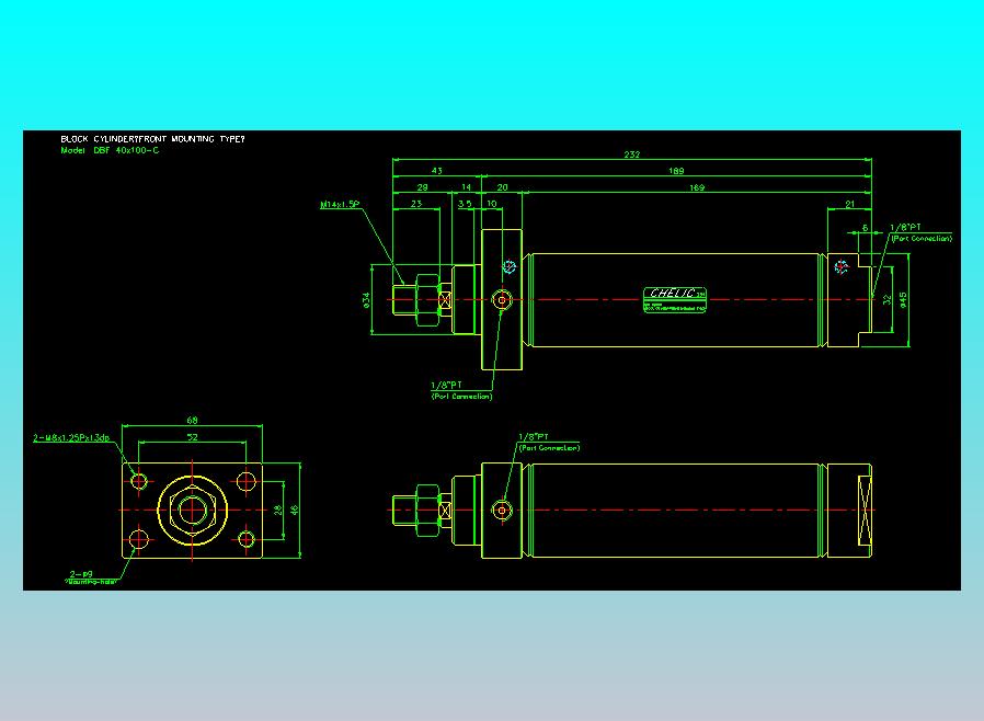 笔型缸不锈钢气缸2D-DBF40x100-C