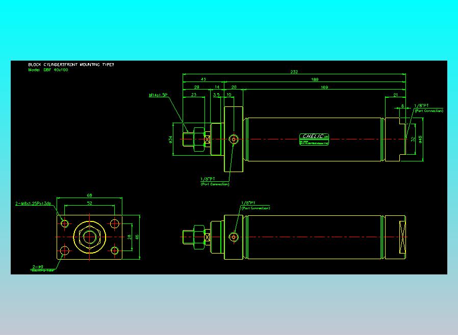 笔型缸不锈钢气缸2D-DBF40x100