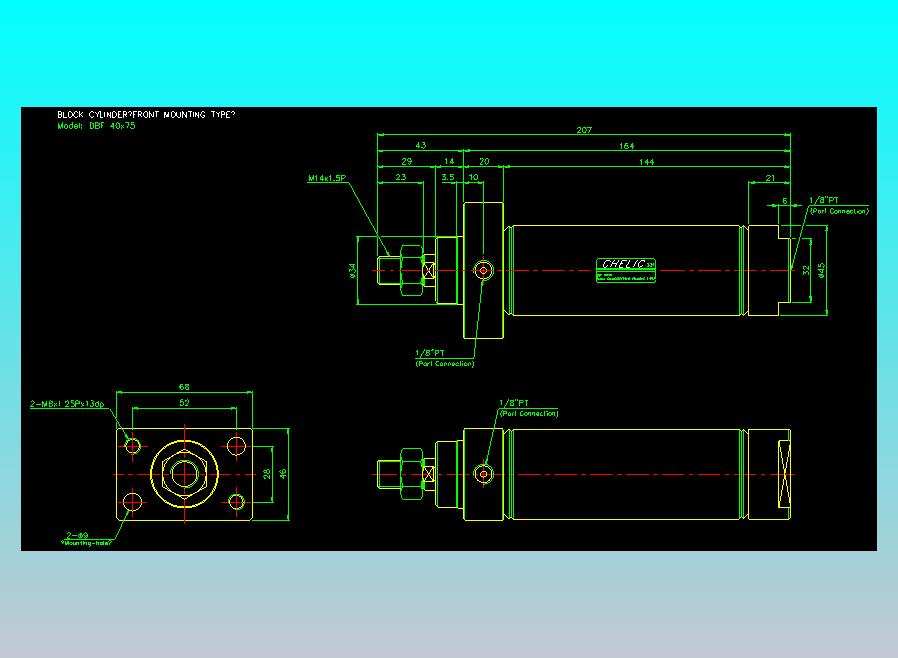 笔型缸不锈钢气缸2D-DBF40x75