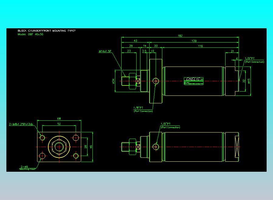 笔型缸不锈钢气缸2D-DBF40x50