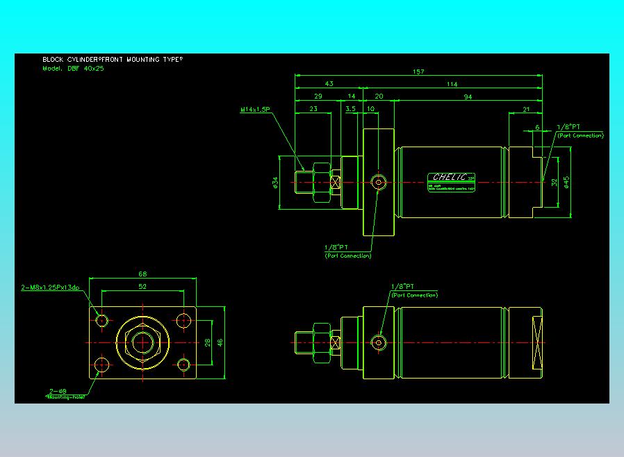 笔型缸不锈钢气缸2D-DBF40x25