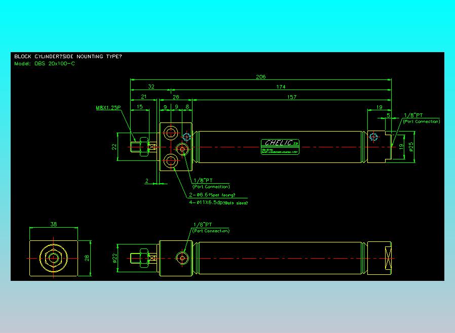 笔型缸不锈钢气缸2D-DBS20x100-C