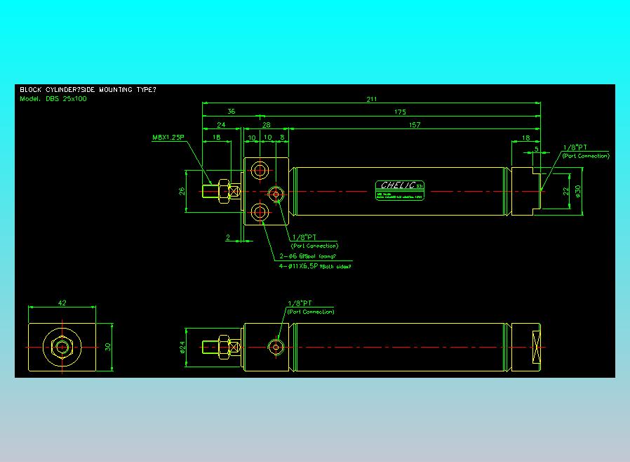 笔型缸不锈钢气缸2D-DBS25x100