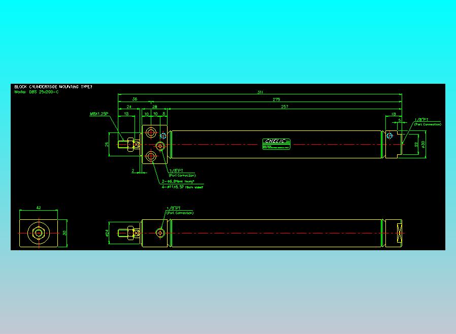 笔型缸不锈钢气缸2D-DBS25x200-C