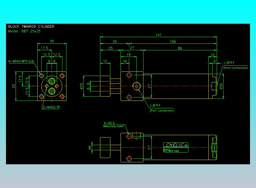 笔型缸不锈钢气缸2D-DBT25x25