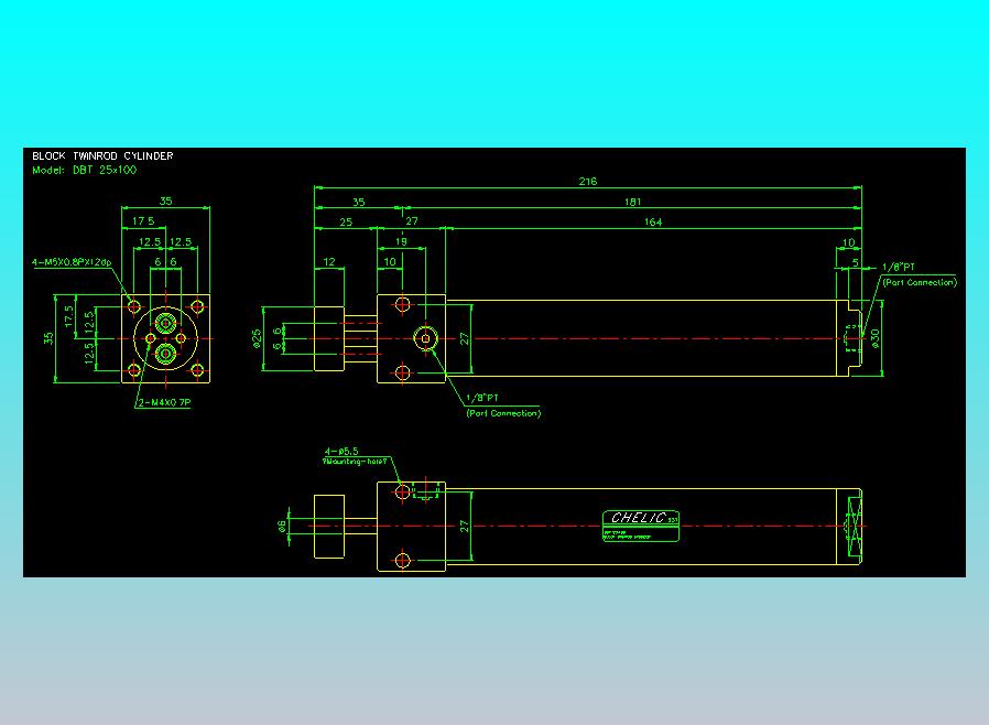 笔型缸不锈钢气缸2D-DBT25x100