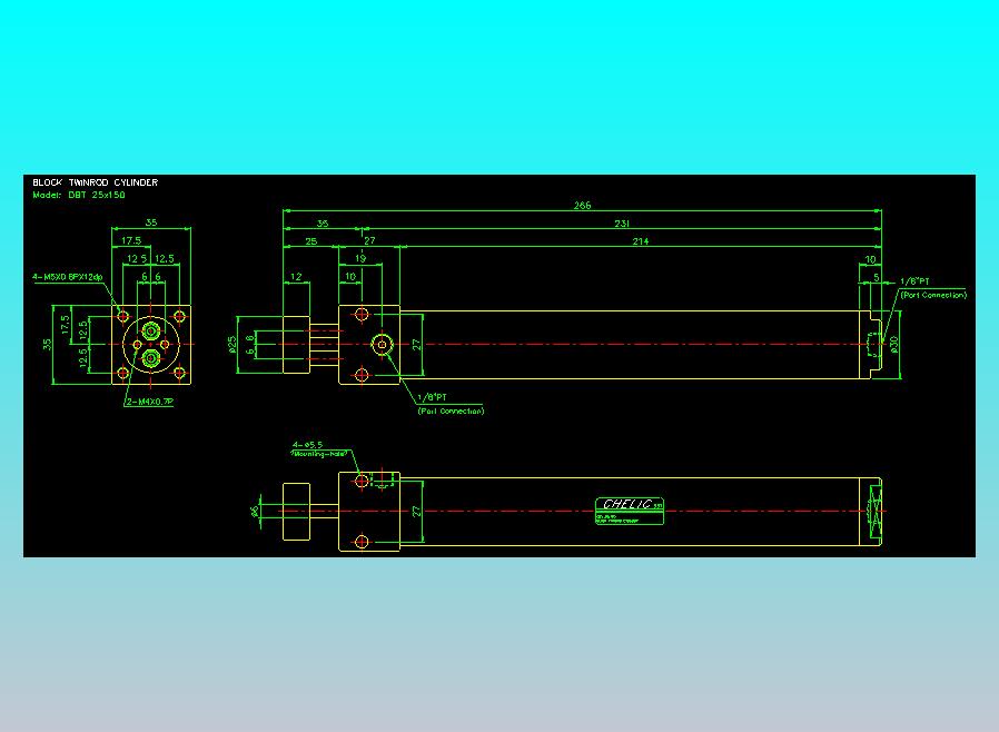 笔型缸不锈钢气缸2D-DBT25x150