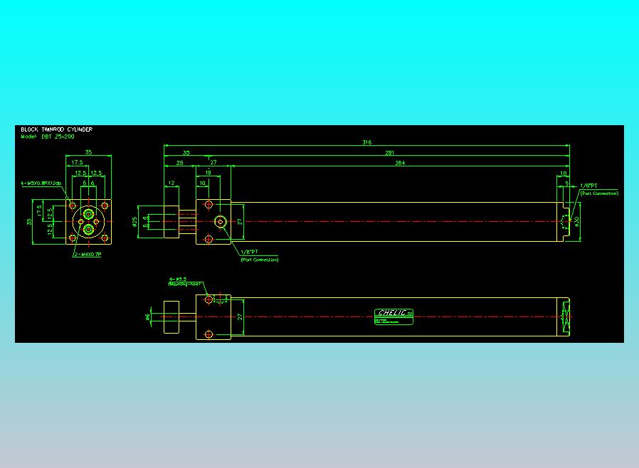 笔型缸不锈钢气缸2D-DBT25x200