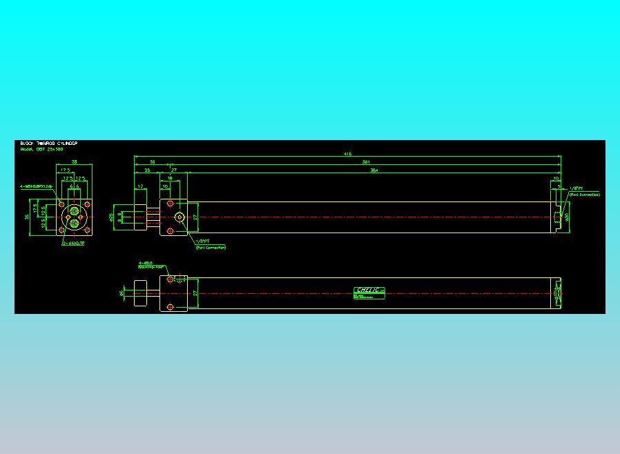 笔型缸不锈钢气缸2D-DBT25x300