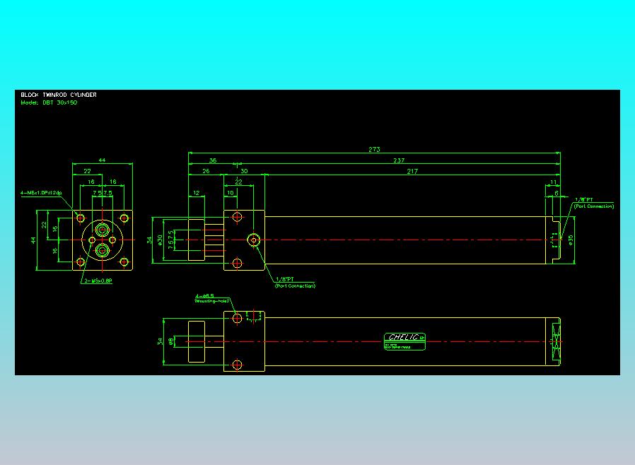 笔型缸不锈钢气缸2D-DBT30x150