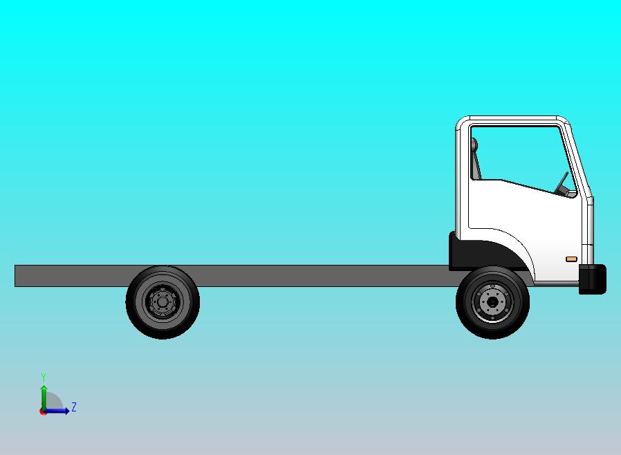 微型卡车装配的cad模型，中型车辆