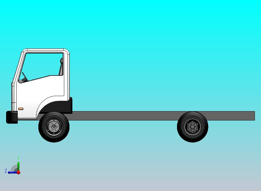 微型卡车装配的cad模型，中型车辆