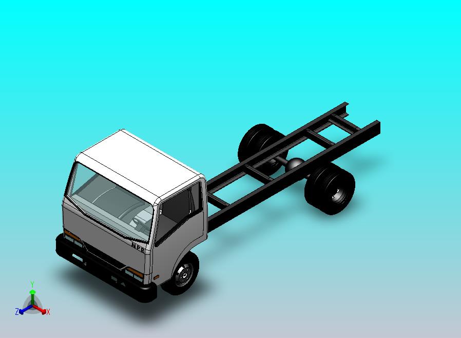 微型卡车装配的cad模型，中型车辆