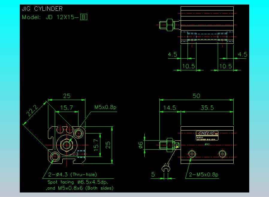 治具气缸2D-JD12x15-B