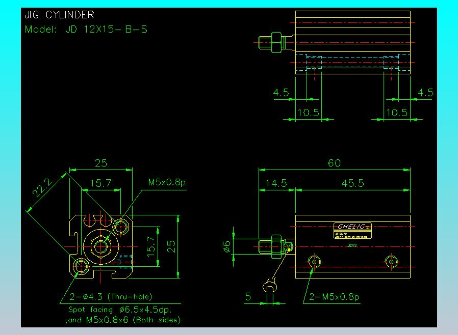 治具气缸2D-JD12x15-B-S