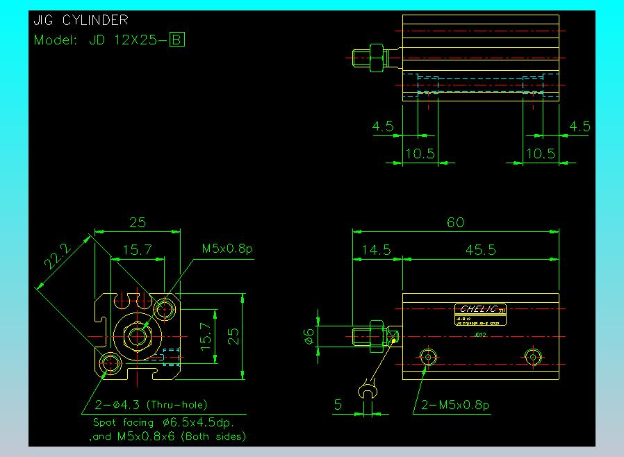 治具气缸2D-JD12x25-B