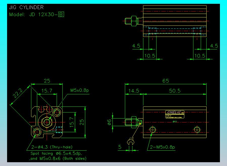 治具气缸2D-JD12x30-B