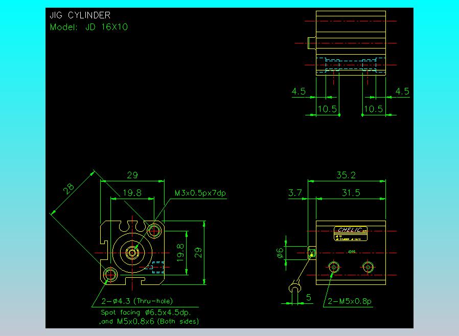 治具气缸2D-JD16x10