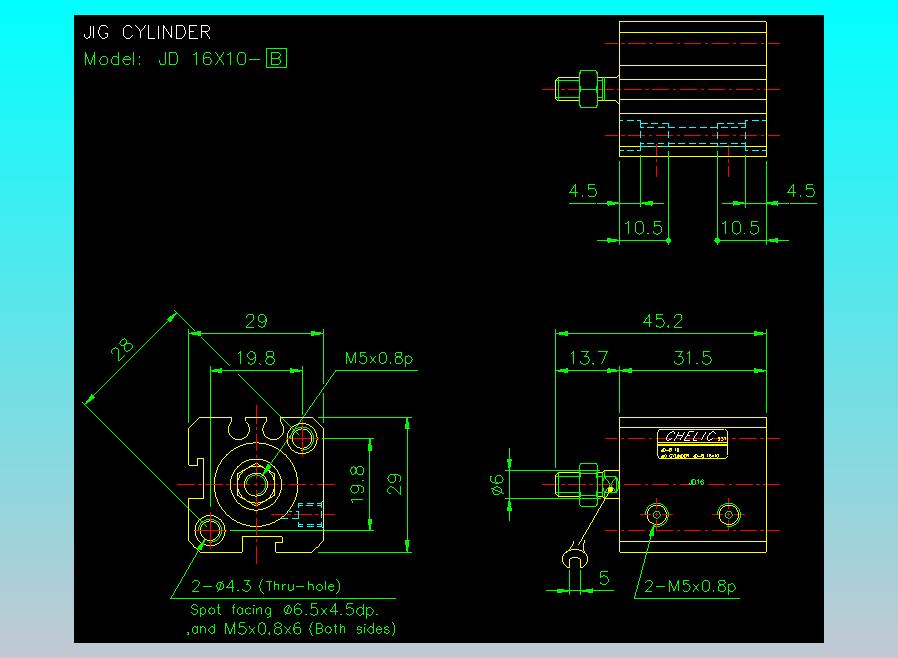 治具气缸2D-JD16x10-B