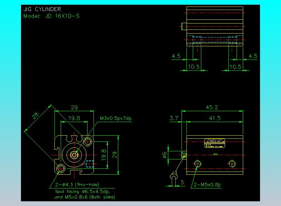 治具气缸2D-JD16x10-S