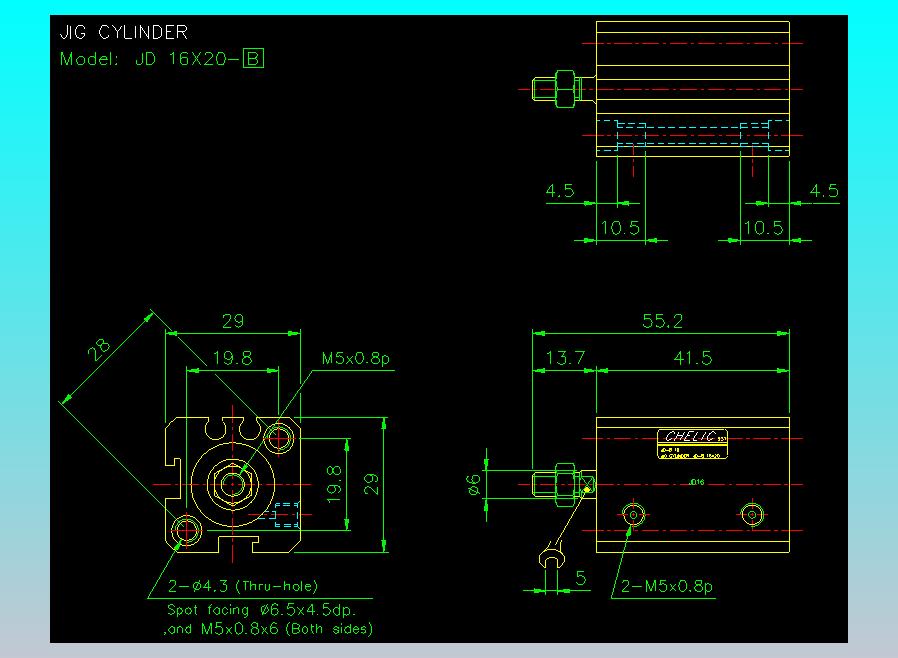 治具气缸2D-JD16x20-B