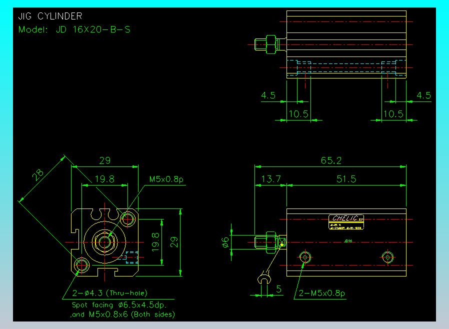 治具气缸2D-JD16x20-B-S