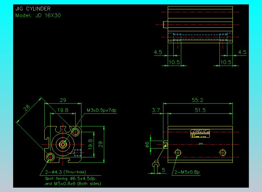 治具气缸2D-JD16x30