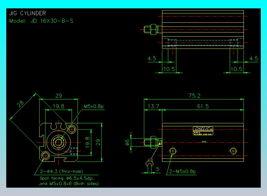 治具气缸2D-JD16x30-B-S