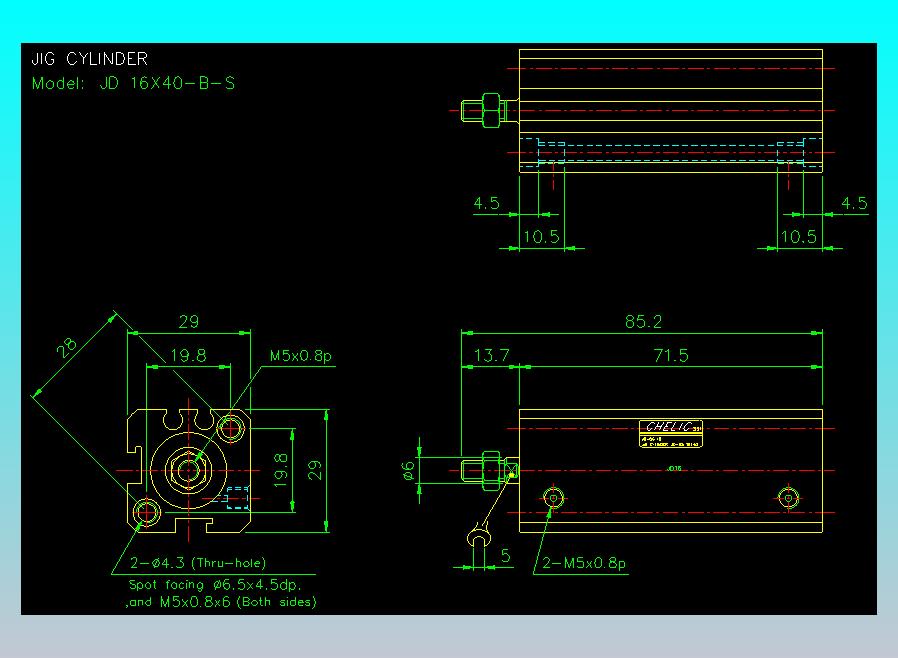 治具气缸2D-JD16x40-B-S