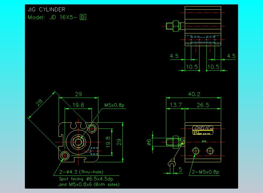 治具气缸2D-JD16x5-B