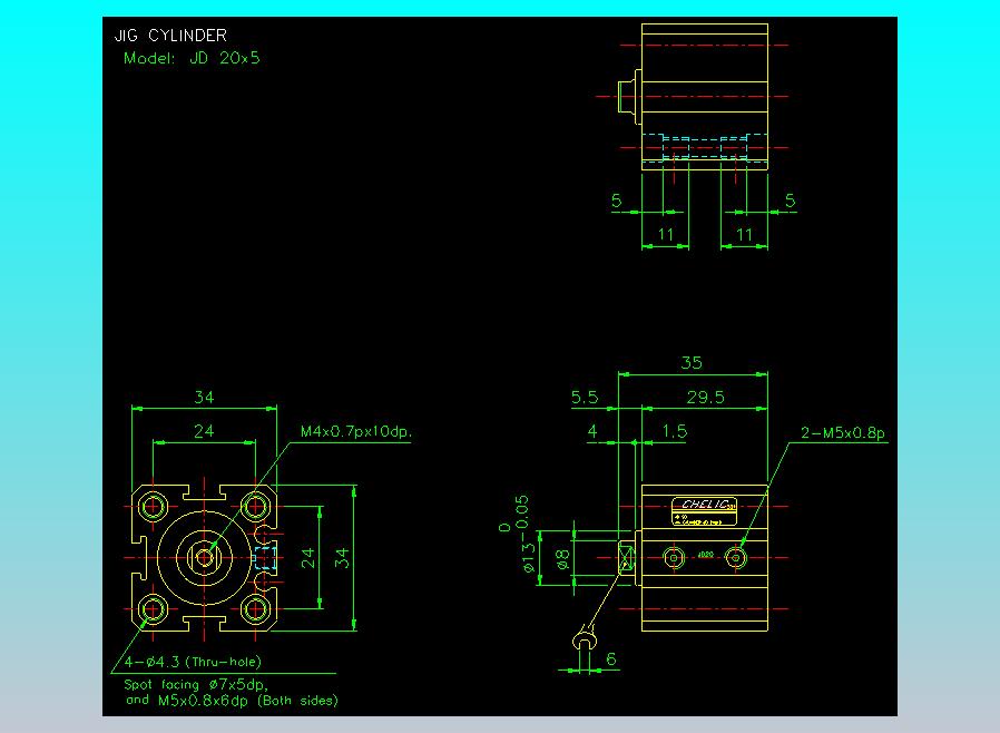 治具气缸2D-JD20x5