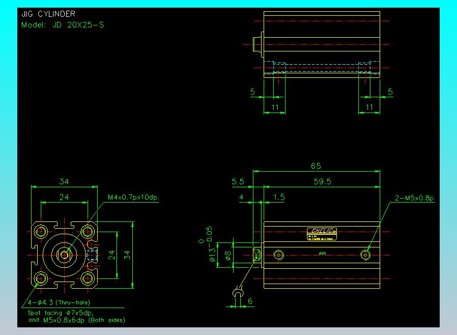 治具气缸2D-JD20x25-S