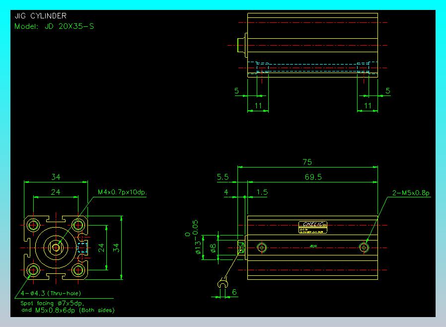 治具气缸2D-JD20x35-S