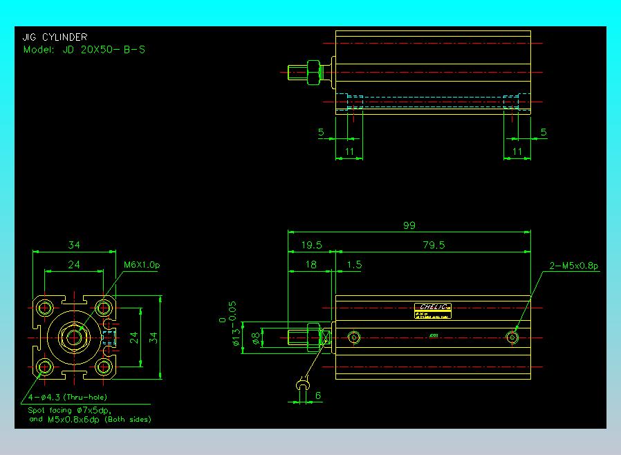 治具气缸2D-JD20x50-B-S