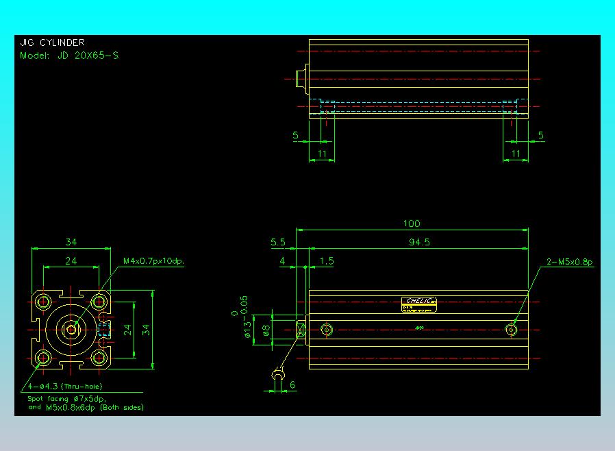 治具气缸2D-JD20x65-S