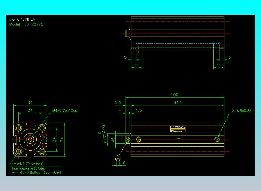 治具气缸2D-JD20x75