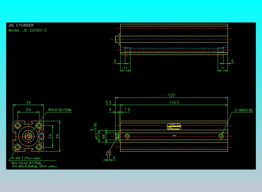 治具气缸2D-JD20x90-S
