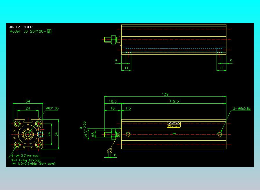 治具气缸2D-JD20x100-B