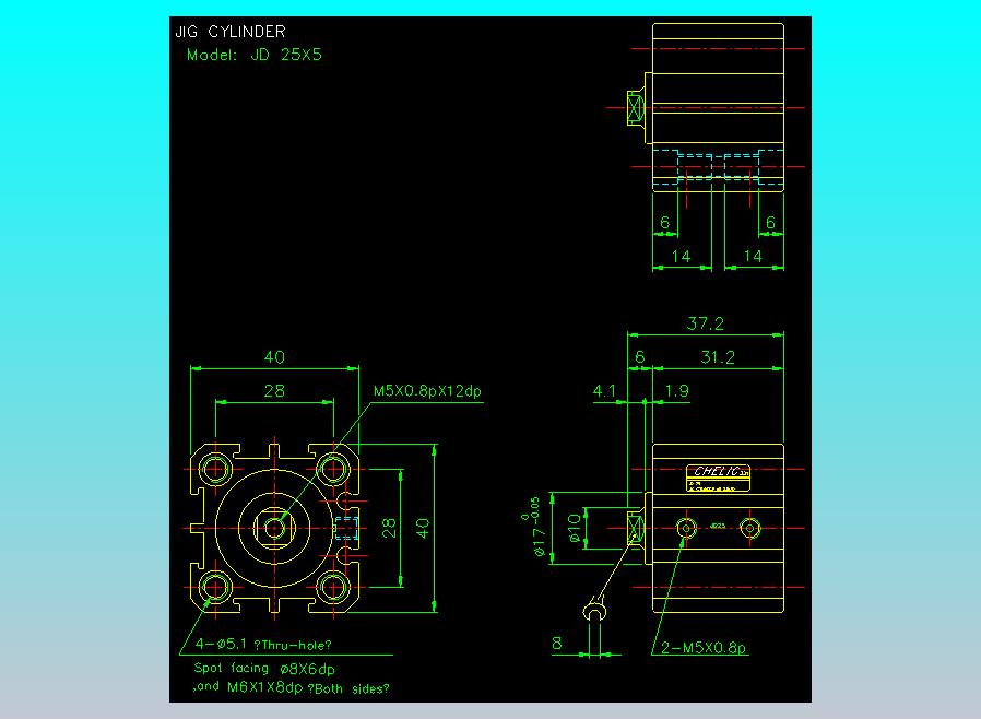 治具气缸2D-JD25x5