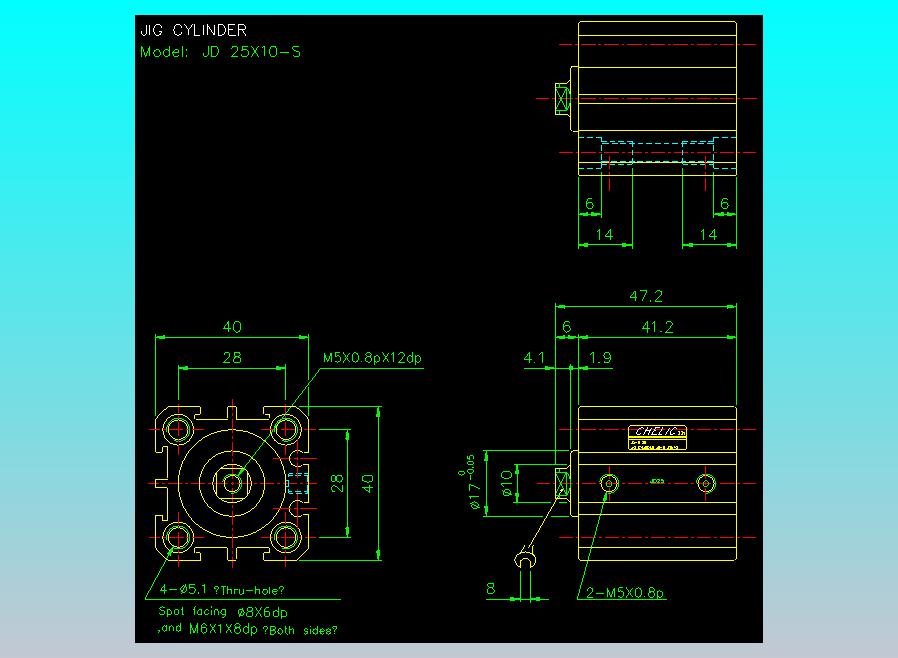 治具气缸2D-JD25x10-S
