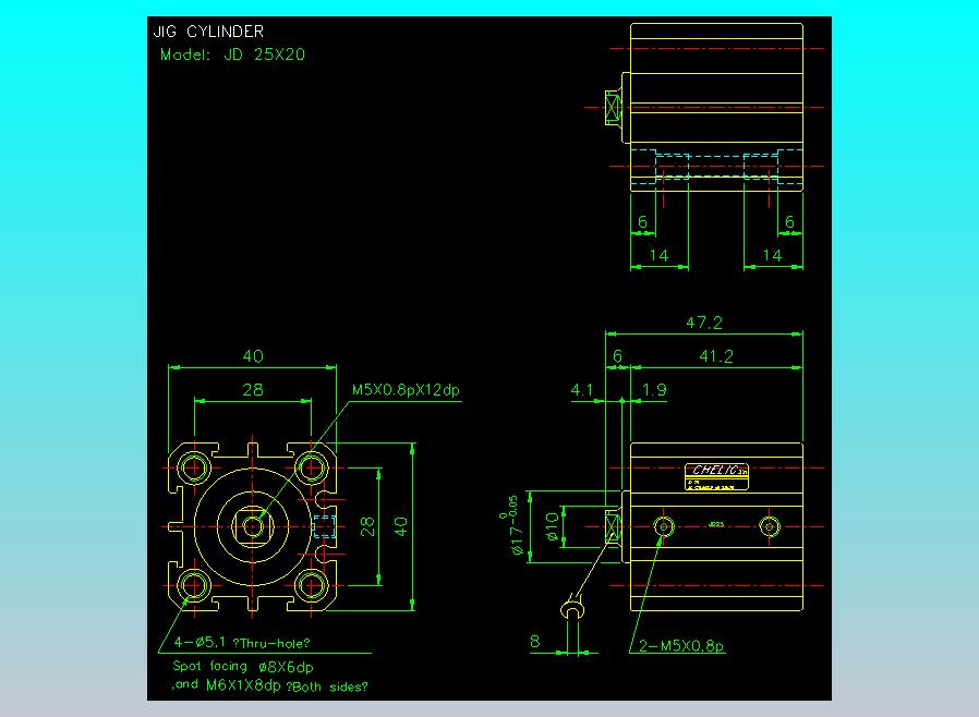 治具气缸2D-JD25x20