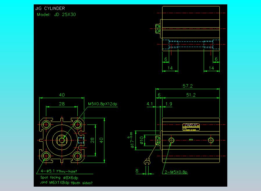 治具气缸2D-JD25x30